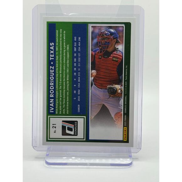 2025 Donruss Ivan Rodriguez Green Foil 44/199 SP Texas Rangers Pudge I-Rod - Picture 2 of 2